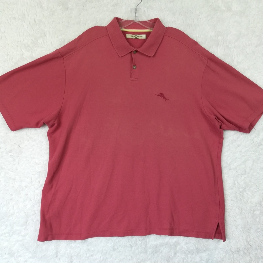 Tommy Bahama Mens Shirt Polo Red Short Sleeve Collared XXL